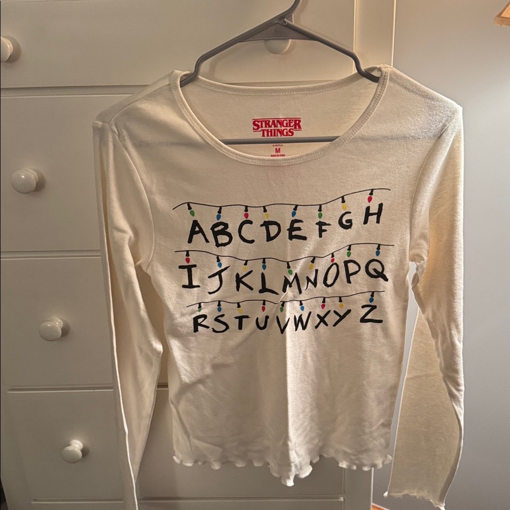 Stranger Things Alphabet Lights Long Sleeve Shirt